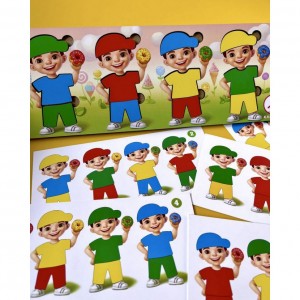 Деревянный пазл-сортер "Мальчики с пончиками" Ubumblebees (ПСФ100) PSF100, 12 деталей и 12 карт