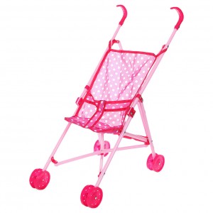 Дитяча коляска для ляльок 886-1A тростина, подвійні пластикові колеса, складана (886K-1A)