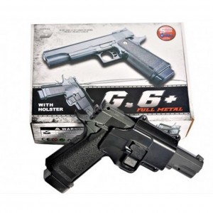 Игрушечный пистолет на пульках "Colt M1911" Galaxy G6+ металл черный с кобурой