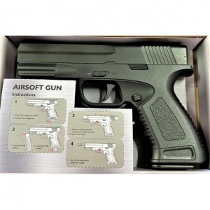 Игрушечный пистолет на пульках "Glock 17" Galaxy G15 металл черный