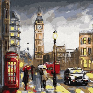 Картина по номерам "Дождливый Лондон" Идейка KHO3599 50х50см