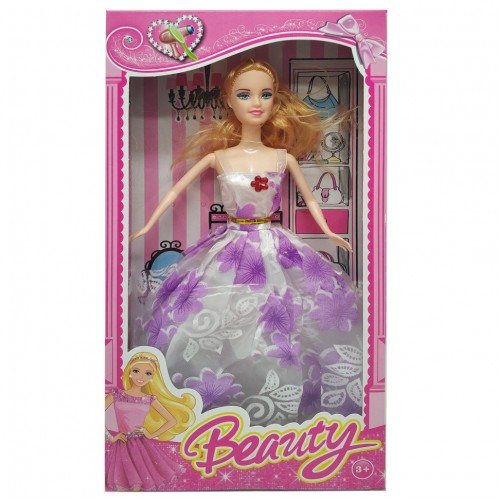 Кукла типа Барби 1219-5-1 в бальном платье (Фиолетовый с белым)