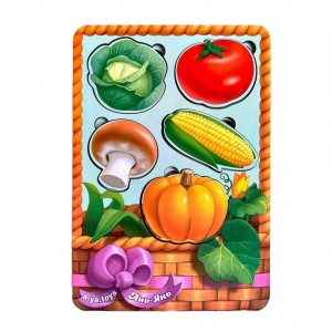 Настольная развивающая игра "Корзина с овощами-2" Ubumblebees (ПСФ043) PSF043 сортер-вкладыш