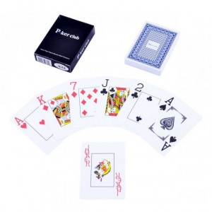 Пластиковые карты покер PlayGame Poker Club IG-6010,  54 шт. (Синий)