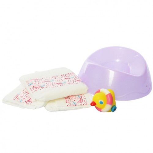 Аксессуары для пупса Warm Baby WZJ-PJ05 подгузники и горшок (Фиолетовый)