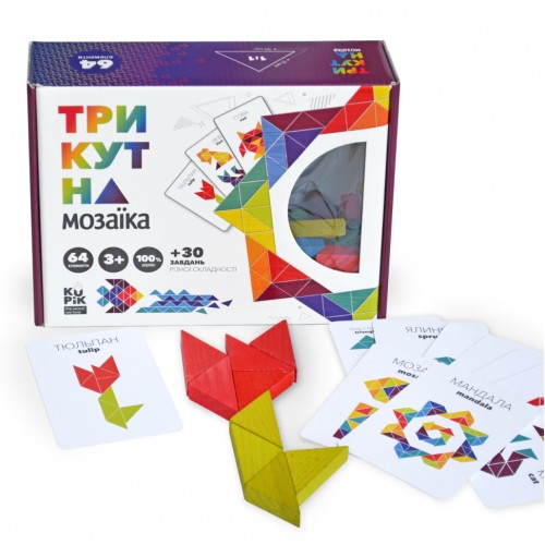 Деревянная игра "Треугольная мозаика" Kupik 900194, 64 детали