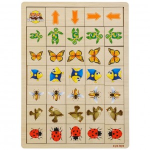 Деревянная настольная игра "Укажите направление - 2" Ubumblebees (ПСФ007) PSF007 пазл-сортер