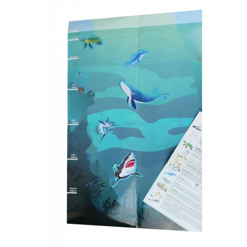 Детская игра с многоразовыми наклейками "Подводный мир" (KP-008), 43 наклейки