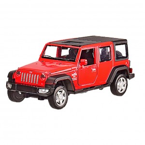 Детская машинка металлическая Jeep Wrangler Rubicon АВТОПРОМ 6616 масштаб 1:32 (Красный)