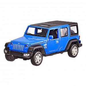 Детская машинка металлическая Jeep Wrangler Rubicon АВТОПРОМ 6616 масштаб 1:32 (Синий)