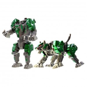 Детский игровой трансформер JUNFA E2001-8 робот+животное (Зеленая собака)