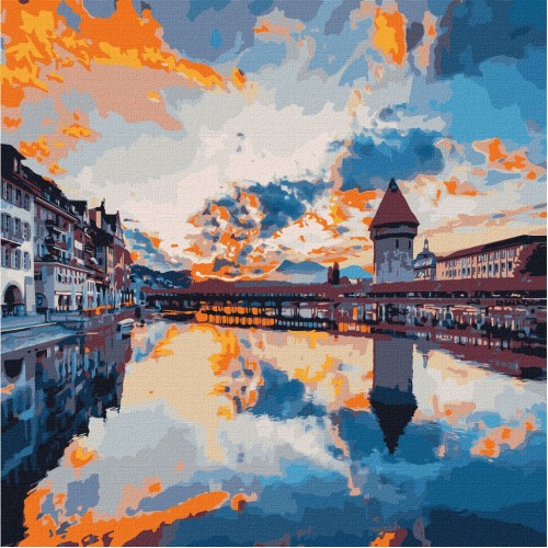 Картина по номерам "Любимая Швейцария" Идейка KHO3597 50х50 см