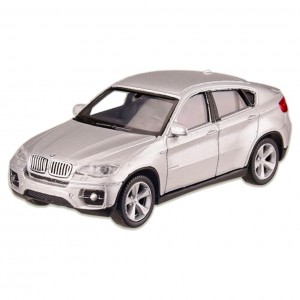 Машина металлическая BMW X6 "WELLY" 44016CW масштаб 1:43    (Серебряный)