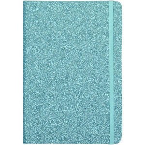 Блокнот на резинці 5603-8, 21*14см тверда обкладинка, 80 листів, клітина, гліттер на резинці (Синій)