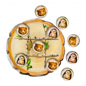 Деревянная настольная игра "Крестики-нолики" Ubumblebees (ПСД159) PSD159 ежик и медведь
