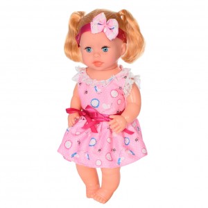 Детская кукла Яринка Bambi M 5603 на украинском языке (Розовое платье божья коровка)