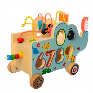 Дитяча розвиваюча іграшка на колесах MD 1256 дерев'яна