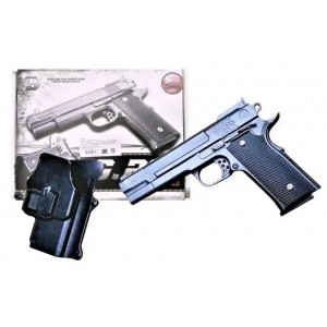 Детский пистолет на пульках "Браунинг (Browning HP)" Galaxy G20+ черный с кобурой