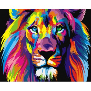 Картина по номерам. Brushme " Радужный лев " GX8999, 40х50 см