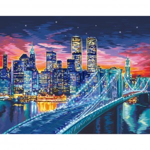 Картина по номерам "Ночной Манхэттен" Danko Toys KpNe-01-10 40x50 см
