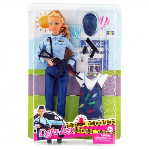 Кукла с нарядом DEFA 8388-BF 29 см, полиция, платье (Синий)