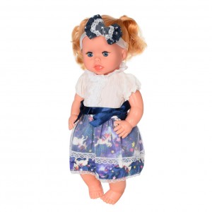 Дитяча лялька Яринка Bambi M 5603 українською мовою (Синє з білої сукні)