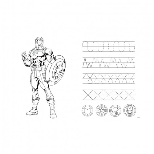 Пазлы + раскраска "Вместе сильнее: Марвел, Мстители", 24 элемента Super  Maxi