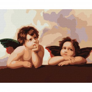 Картина по номерам "Очаровательные ангелочки" © Рафаэль Санти Идейка KHO4829 40х50 см