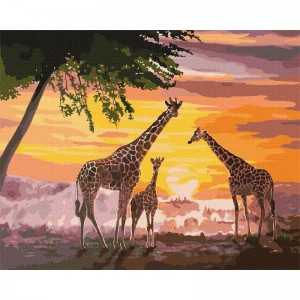 Картина по номерам "Семья жирафов" ©ArtAlekhina Идейка KHO4353 40х50 см
