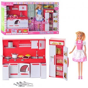 Кукла типа Барби кухня DEFA 8085 с продуктами