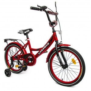 Велосипед детский 2-х колесный 18'' 211801 (RL7T) Like2bike Sky, бордовый, рама сталь, со звонком