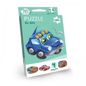Детские развивающие пазлы "Puzzle For Kids" PFK-05-12, 2 картинки (Машинка синяя)