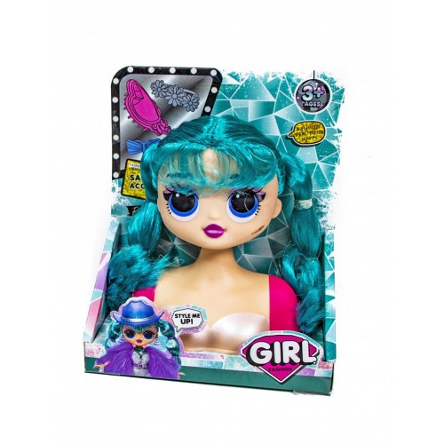 Іграшкова лялька для зачісок та макіяжу LOL LK1071, 4 види (Бірюзове волосся)