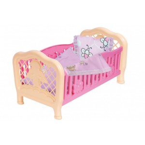 Кроватка для куклы 4494TXK с постельным бельем (Розовая)