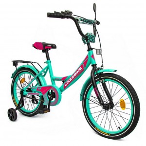 Велосипед дитячий 2-х коліс.18'' 211803(1 шт)Like2bike Sky, бирюзовий, рама сталь, з дзвінком, руч.гальмо, зборка 75%
