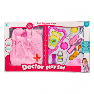 Детский игровой набор Доктор с халатом 9901-18, 2 вида (Розовый)