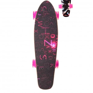 Детский скейт, лонгборд 22" LB21001 (RL7T), колеса PU со светом (Розовый)