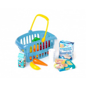 Игровой набор "Супермаркет" корзинка с продуктами 362B2, 3 цвета (Синий)