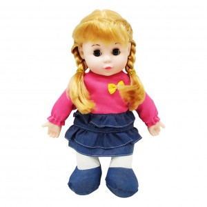 Кукла музыкальная мягконабивная LY3001-5-6-7 на Английском 29см (Сине-Розовый)