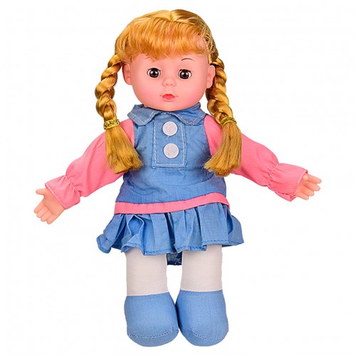 Кукла музыкальная мягконабивная LY3001-5-6-7 на Английском 29см (Синий)