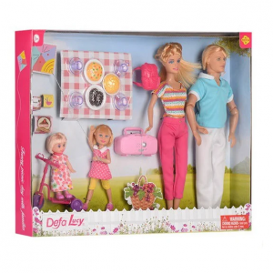 Набор кукол DEFA "Семья" Bambi 8301 (Розовый)