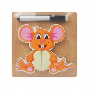 Деревянная игрушка Пазлы MD 2525 маркер, досточка для рисования (Мышь)