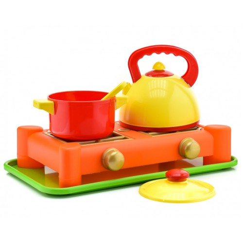 Детская игрушечная газовая плита 70408 с посудой