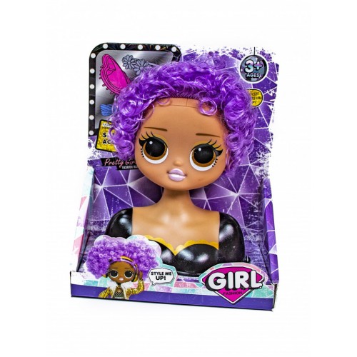 Игрушечная кукла для причесок и мейкапа LOL LK1071, 4 вида (Фиолетовые волосы)