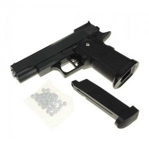 Игрушечный пистолет "COLT1911PD с глушителем" Galaxy G10А Металл, черный