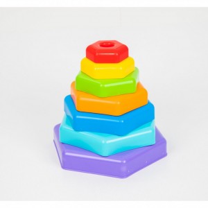 Іграшка розвиваюча "Пірамідка-веселка" 39363, 6 деталей + платформа