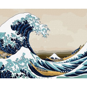Картина по номерам "Большая волна в Канагаве"