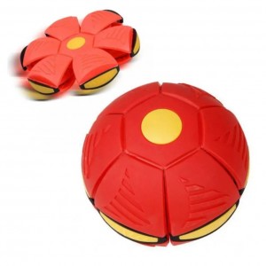 Летящий трансформерный мяч светится FUNNY BALL disk 22 см PRR85 (Красный)