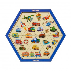 Деревянный пазл-головоломка "Транспорт" Ubumblebees (ПСФ024) PSF024 шестиугольник