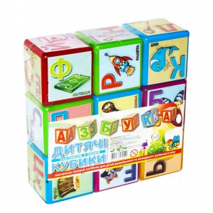 Дитячі розвиваючі кубики "Азбука" 14044, 9 кубиків в наборі